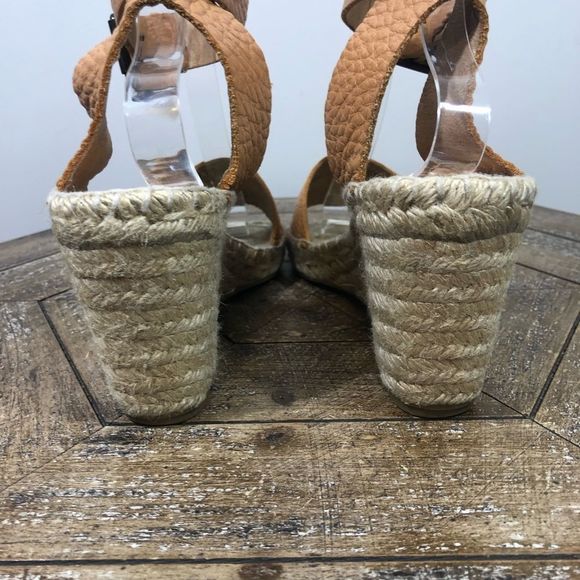 J Crew Leather Espadrille Wedge Sandals Size 9 - Picture 3 of 6